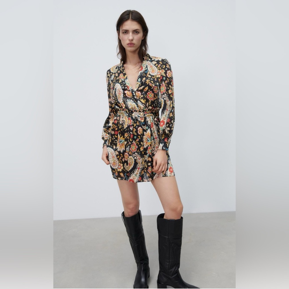 Zara Floral Black Dress
